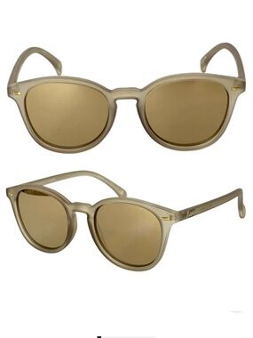 LE SPECS Bandwagon NEW Sunglasses Matte Stone Frame With Copper Mirror Lens NEW
